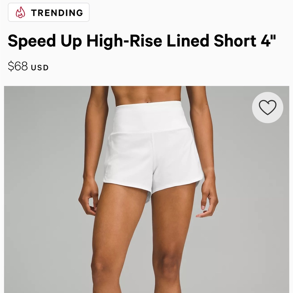 lululemon athletics speed up shorts high rise 4inches